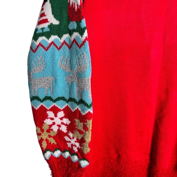 Holiday Time Women's Ugly Christmas Sweater Cardigan Gnome Reindeer Small - Picture 5 of 9